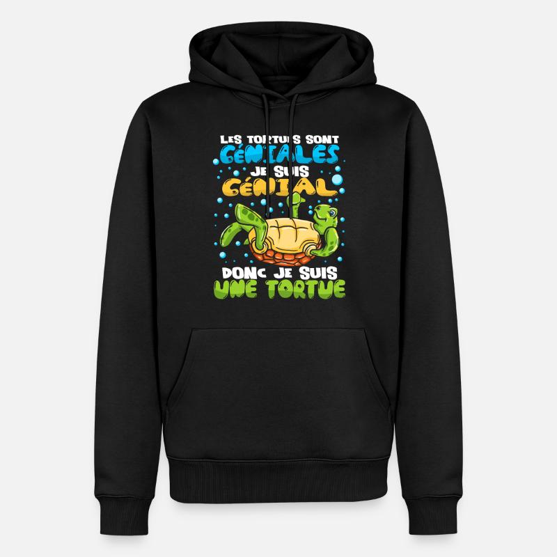 Tortues Je Suis Une Tortue - Sweat à capuche Premium bio Homme - noir