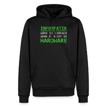 Informatik Hardware Informatiker - Männer Premium Bio Hoodie - Schwarz - Vorne - Nico (187cm)