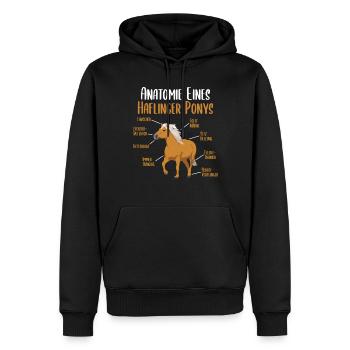 Anatomie eines Haflinger Ponys - Haflinger Pferd - Männer Premium Bio Hoodie - Schwarz - Vorne - Nico (187cm)