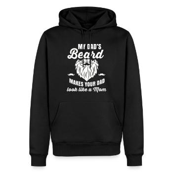 Bart - Männer Premium Bio Hoodie - Schwarz - Vorne - Nico (187cm)