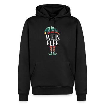 Weihnachten Partnerkostüm Wein Elf Elfe Elfen - Männer Premium Bio Hoodie - Schwarz - Vorne - Nico (187cm)