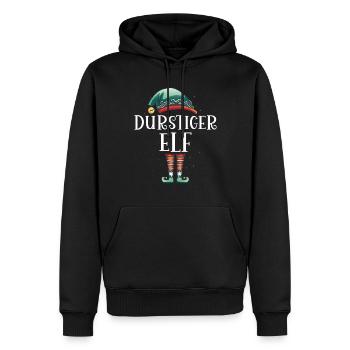 Weihnachten Partnerkostüm Durstige Elf Elfe Elfen - Männer Premium Bio Hoodie - Schwarz - Vorne - Nico (187cm)