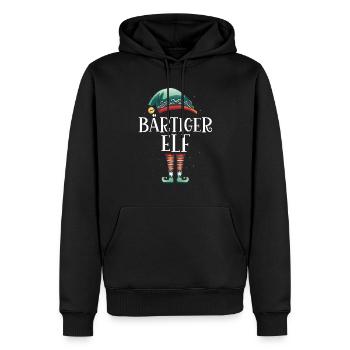 Weihnachten Partnerkostüm Bärtiger Elf Elfe Elfen - Männer Premium Bio Hoodie - Schwarz - Vorne - Nico (187cm)