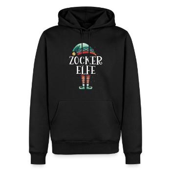 Weihnachten Partnerkostüm Zocker Elf Elfe Elfen - Männer Premium Bio Hoodie - Schwarz - Vorne - Nico (187cm)
