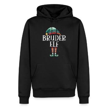 Weihnachten Partnerkostüm Bruder Elf Elfe Elfen - Männer Premium Bio Hoodie - Schwarz - Vorne - Nico (187cm)