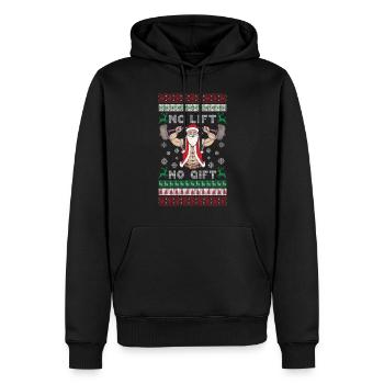 No Lift No Gift Gym Ugly Christmas Sweater - Männer Premium Bio Hoodie - Schwarz - Vorne - Nico (187cm)