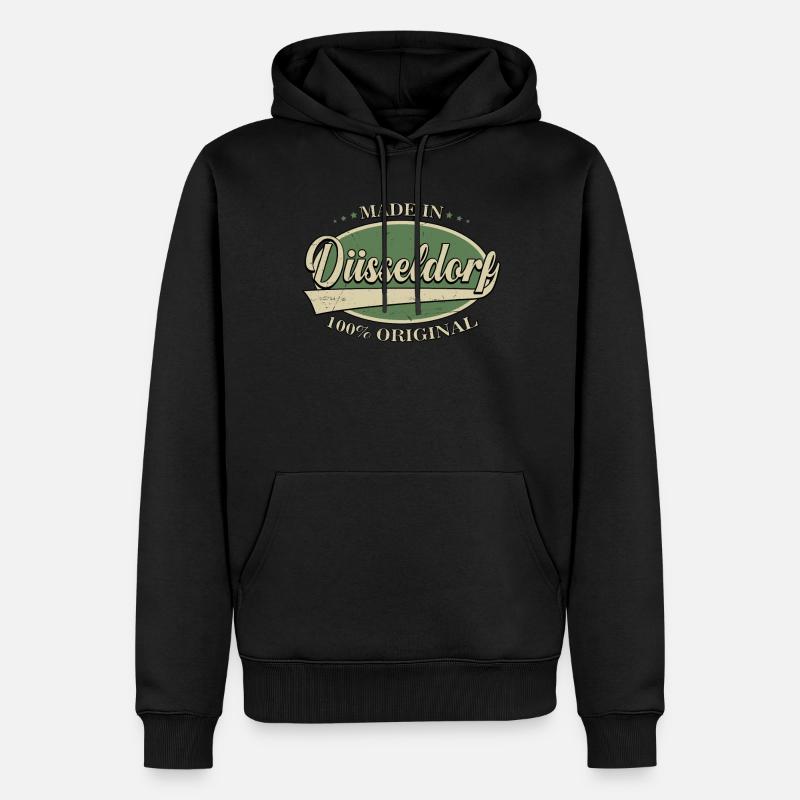 Fabriqué à Düsseldorf - Sweat à capuche Premium bio Homme - noir