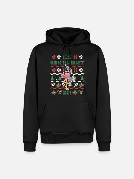 Christmas Flamingo It Escalates Anyway - Men’s Premium Organic Hoodie - black