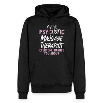 Massothérapeute agréé Thérapie - Sweat à capuche Premium bio Homme - noir - Devant - Nico (187cm)