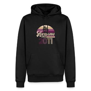 Vintage Génial DePuis 2011 Anniversaire Rétro - Sweat à capuche Premium bio Homme - noir - Devant - Nico (187cm)