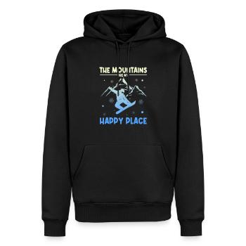 Snowboardfahrer | Snowboard Snowboarder Geschenke - Männer Premium Bio Hoodie - Schwarz - Vorne - Nico (187cm)
