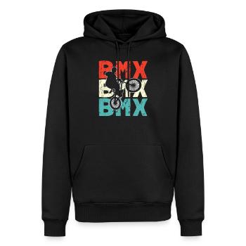 BMX - Männer Premium Bio Hoodie - Schwarz - Vorne - Nico (187cm)