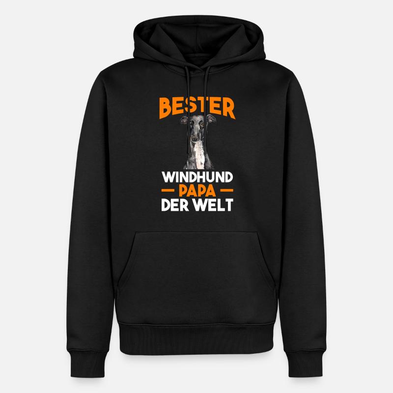 Windhund Windhund Papa - Männer Premium Bio Hoodie - Schwarz