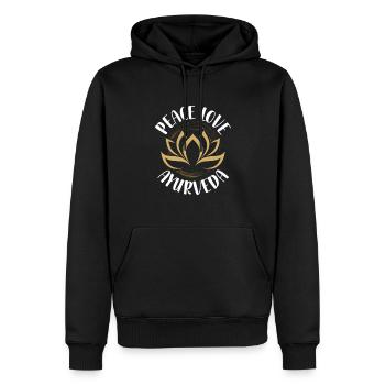 Massages Ayurveda Cadeaux | Hindouisme Ayurweda - Sweat à capuche Premium bio Homme - noir - Devant - Nico (187cm)