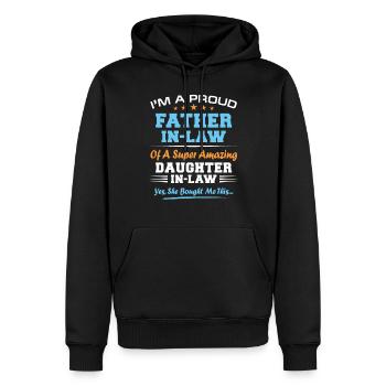 Belle-fille Drôle Fête des Pères Noël Père - Sweat à capuche Premium bio Homme - noir - Devant - Nico (187cm)