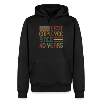 40 ans de service 40 ans de service - Sweat à capuche Premium bio Homme - noir - Devant - Nico (187cm)