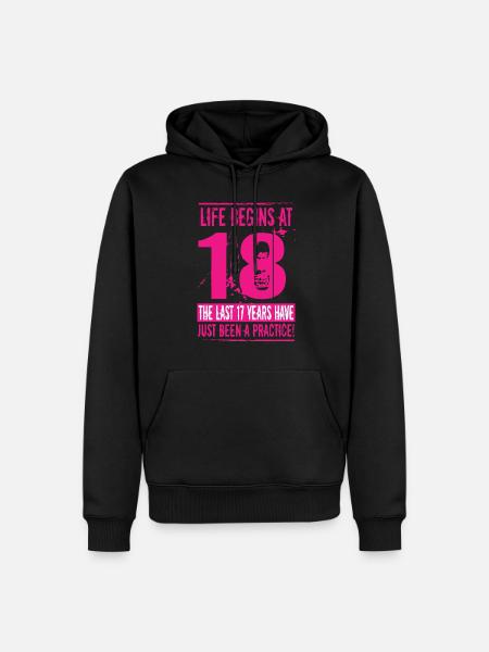18 Birthday Man - Men’s Premium Organic Hoodie - black