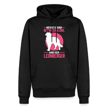 Mädchen mit ihrem Leonberger Leonberg Hund - Männer Premium Bio Hoodie - Schwarz - Vorne - Nico (187cm)