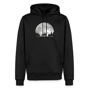 Conducteur de tracteur Tracteur Tracteur Agriculteur Moon - Sweat à capuche Premium bio Homme - noir - Devant - Nico (187cm)