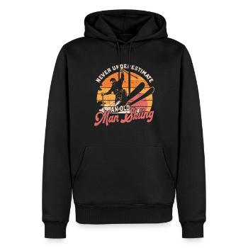 Never Underestimate An Old Man Skiing Skier - Men’s Premium Organic Hoodie - black - Front - Nico (187cm)
