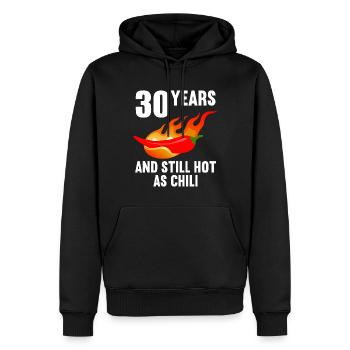 30 ans chaud comme chili 30e anniversaire - Sweat à capuche Premium bio Homme - noir - Devant - Nico (187cm)