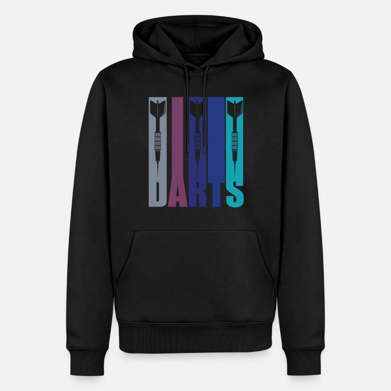 Cadeau fléchettes - Fléchettes - Sweat à capuche Premium bio Homme - noir
