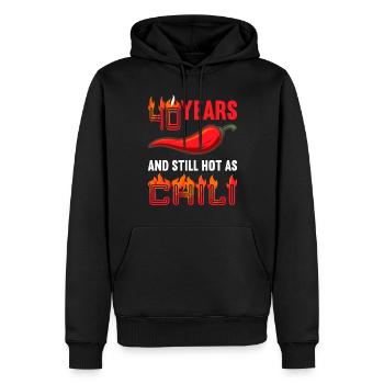 40 ans chaud comme chili 40e anniversaire - Sweat à capuche Premium bio Homme - noir - Devant - Nico (187cm)