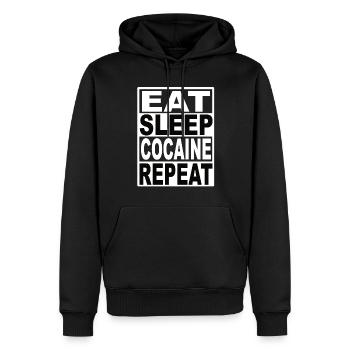 Manger du sommeil Cocaïne Répéter - Sweat à capuche Premium bio Homme - noir - Devant - Nico (187cm)
