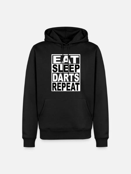Eat Sleep Darts Repeat - Männer Premium Bio Hoodie - Schwarz