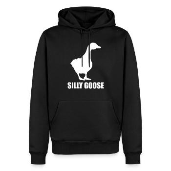 Silly Goose Alberne Gans Humour - Sweat à capuche Premium bio Homme - noir - Devant - Nico (187cm)
