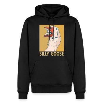 Silly Goose Alberne Gans Humour - Sweat à capuche Premium bio Homme - noir - Devant - Nico (187cm)
