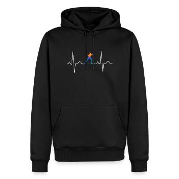 Biathlon Biathlet Herzschlag Geschenk - Männer Premium Bio Hoodie - Schwarz - Vorne - Nico (187cm)