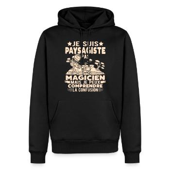 Drôle Paysagiste Paysage Jardinier Paysagiste - Sweat à capuche Premium bio Homme - noir - Devant - Nico (187cm)