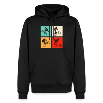BMX Retro - Männer Premium Bio Hoodie - Schwarz - Vorne - Nico (187cm)