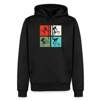 BMX Retro - Männer Premium Bio Hoodie - Schwarz - Vorne - Nico (187cm)