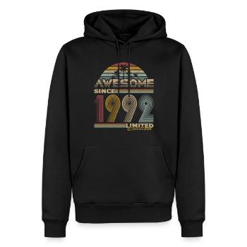 30ème anniversaire Génial depuis 1992 Édition Limitée - Sweat à capuche Premium bio Homme - noir - Devant - Nico (187cm)