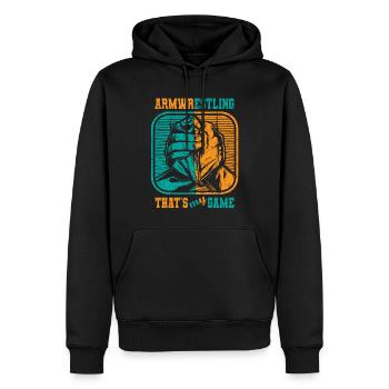 Armwrestling c’est mon jeu De Lutte d’Arts Martiaux - Sweat à capuche Premium bio Homme - noir - Devant - Nico (187cm)