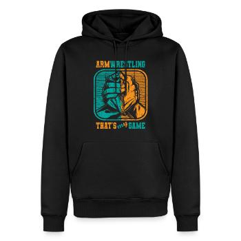 Armwrestling c’est mon jeu De Lutte d’Arts Martiaux - Sweat à capuche Premium bio Homme - noir - Devant - Nico (187cm)