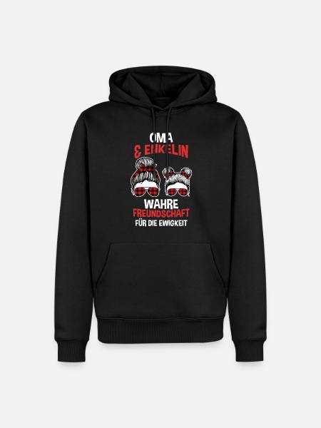 Oma und Enkelin - Männer Premium Bio Hoodie - Schwarz