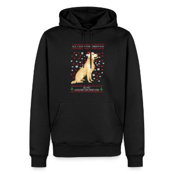 Tout ce que je veux pour Noël, c’est mon Golden Retriever - Sweat à capuche Premium bio Homme - noir - Devant - Nico (187cm)