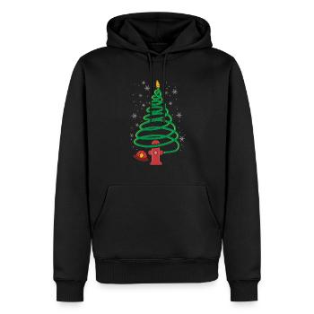 Weihnachtsbaum Shirt für Feuerwehrmann - Männer Premium Bio Hoodie - Schwarz - Vorne - Nico (187cm)