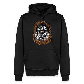 Waschbär Waschbären Raton laveur - Sweat à capuche Premium bio Homme - noir - Devant - Nico (187cm)