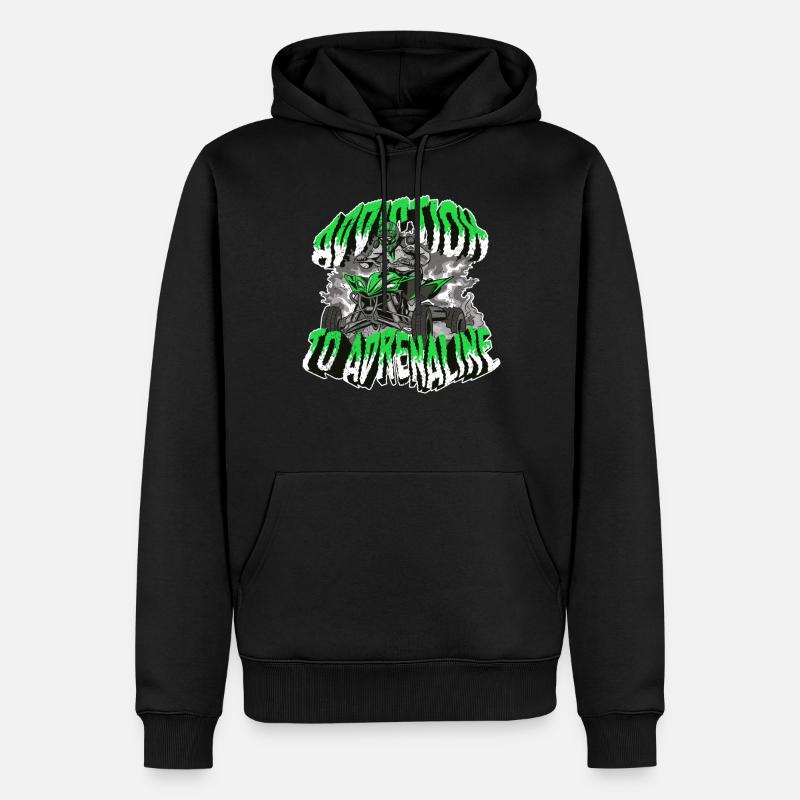 Quad Quadfahrer - Männer Premium Bio Hoodie - Schwarz