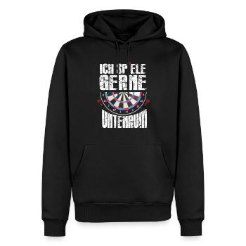 Funny Lustiges Dart Fan Dartscheibe Dartspieler - Männer Premium Bio Hoodie - Schwarz - Vorne - Nico (187cm)