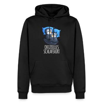 Offizielles Schlafshirt Pinguin Schlafanzug Spruch - Männer Premium Bio Hoodie - Schwarz - Vorne - Nico (187cm)