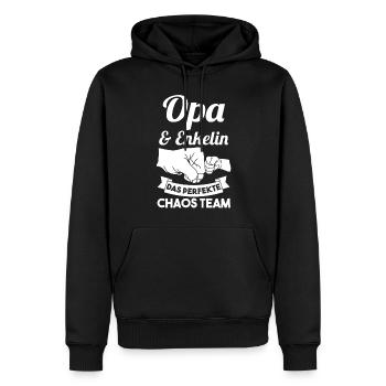 Opa und Enkelin - Männer Premium Bio Hoodie - Schwarz - Vorne - Nico (187cm)