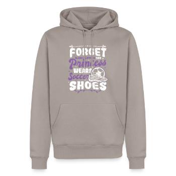 La princesse porte des chaussures de football pour femmes - Sweat à capuche Premium bio Homme - taupe - Devant - Nico (187cm)