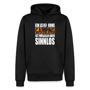 Ein Leben Ohne Camping Ist Möglich Aber Sinnlos - Männer Premium Bio Hoodie - Schwarz - Vorne - Nico (187cm)