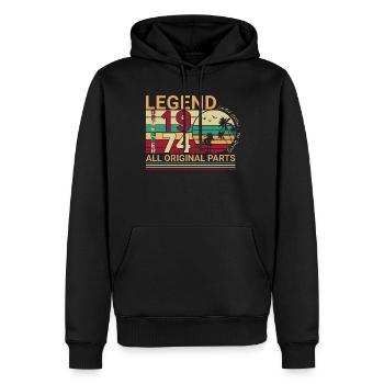 Original Décembre 1974 Palms Retro - Sweat à capuche Premium bio Homme - noir - Devant - Nico (187cm)