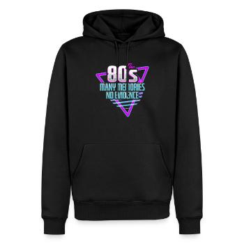 Conception de voiture des années 80 pour une fête des années 80 - Sweat à capuche Premium bio Homme - noir - Devant - Nico (187cm)